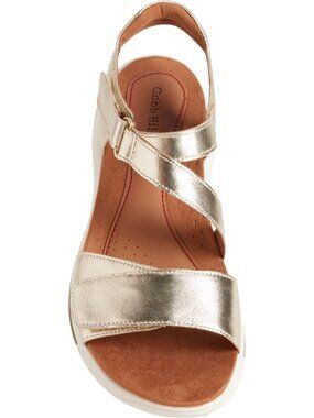 Cobb Hill Size 9.5W (Wide) Fiah Leather Women's Sandals Gold Color New